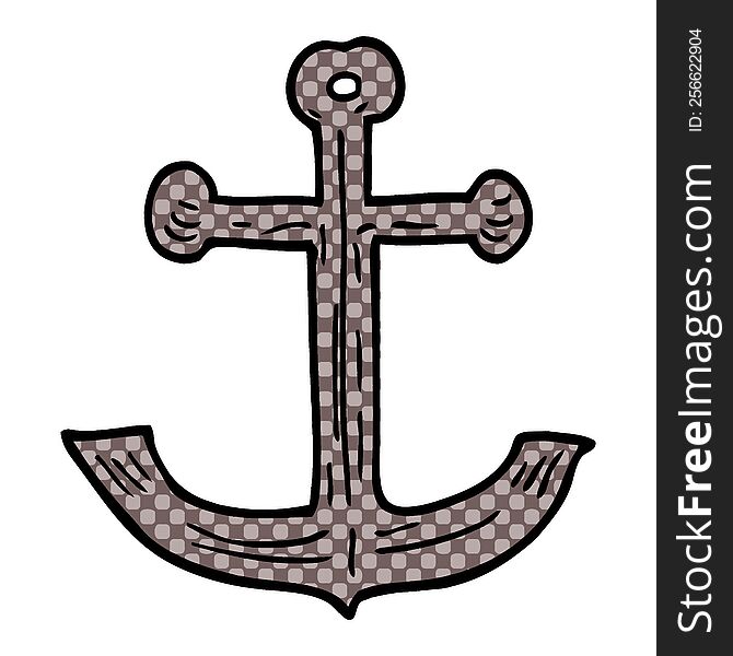 Cartoon Doodle Ships Anchor