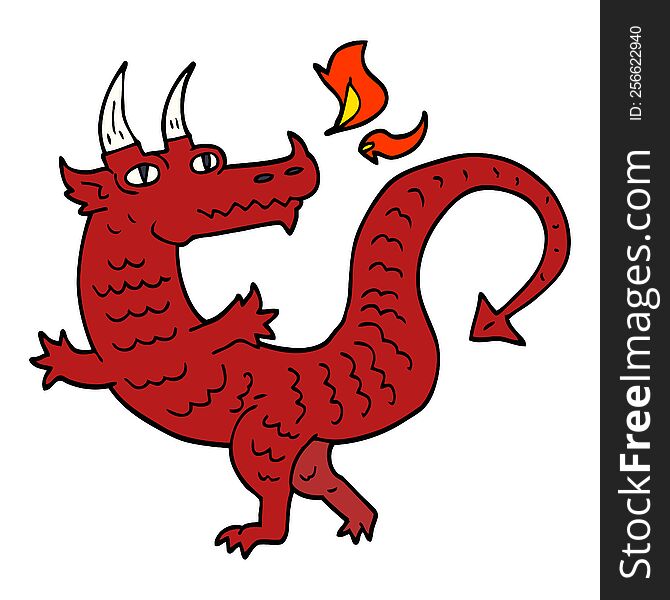 cartoon doodle dragon