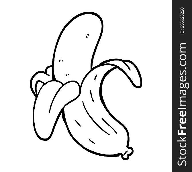 Black And White Cartoon Banana