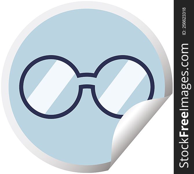 Spectacles Graphic Circular Sticker