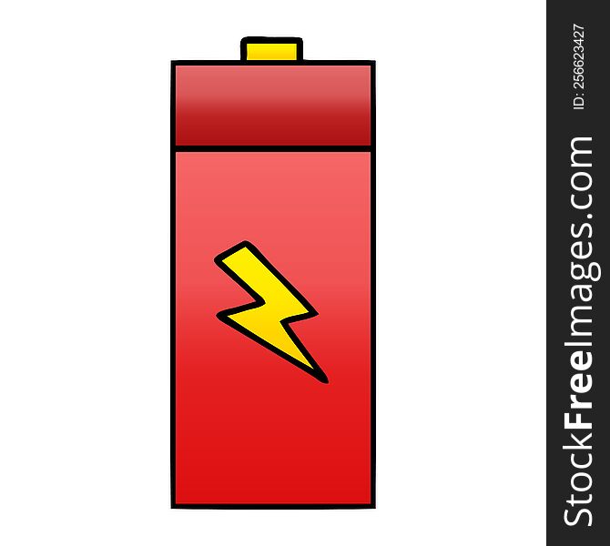 Gradient Shaded Cartoon Electrical Battery