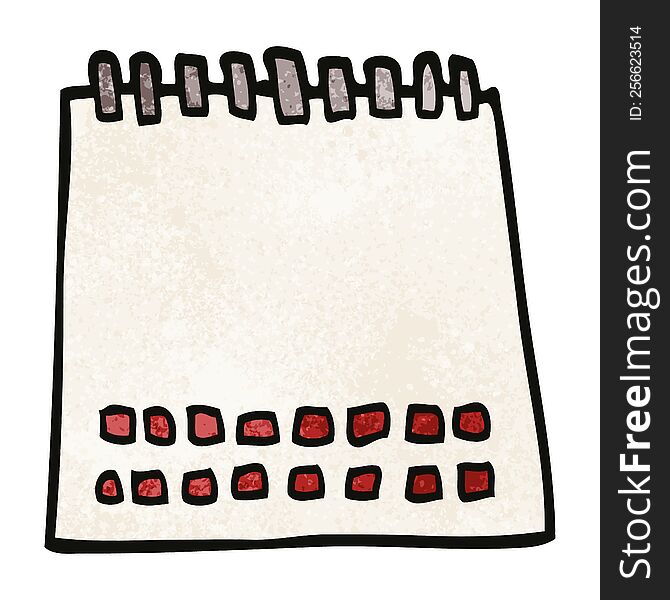 cartoon doodle blank calendar