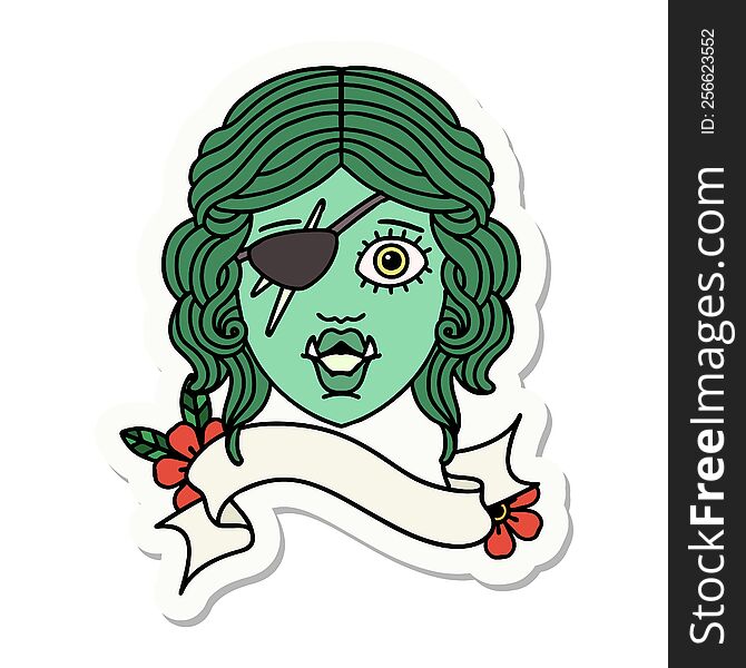 Orc Rogue Character Face Sticker