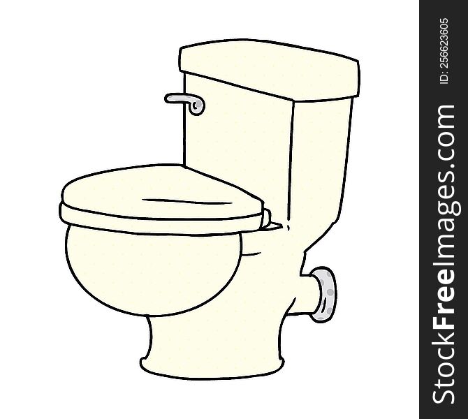 Cartoon Doodle Of A Bathroom Toilet