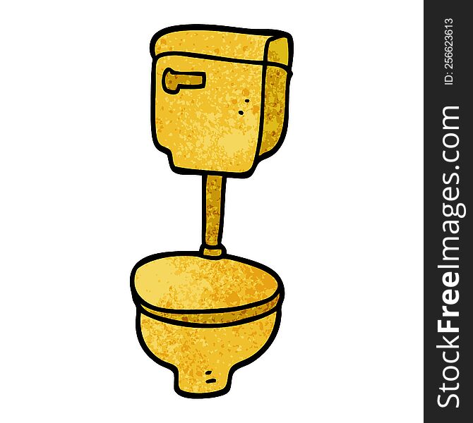 cartoon doodle golden toilet