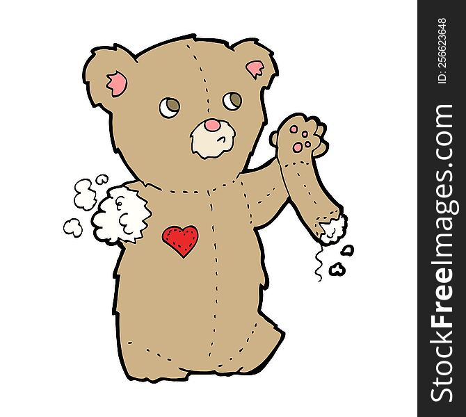 Cartoon Teddy Bear With Torn Arm