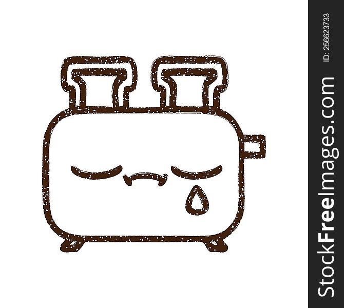 Sad Toaster Charcoal Drawing