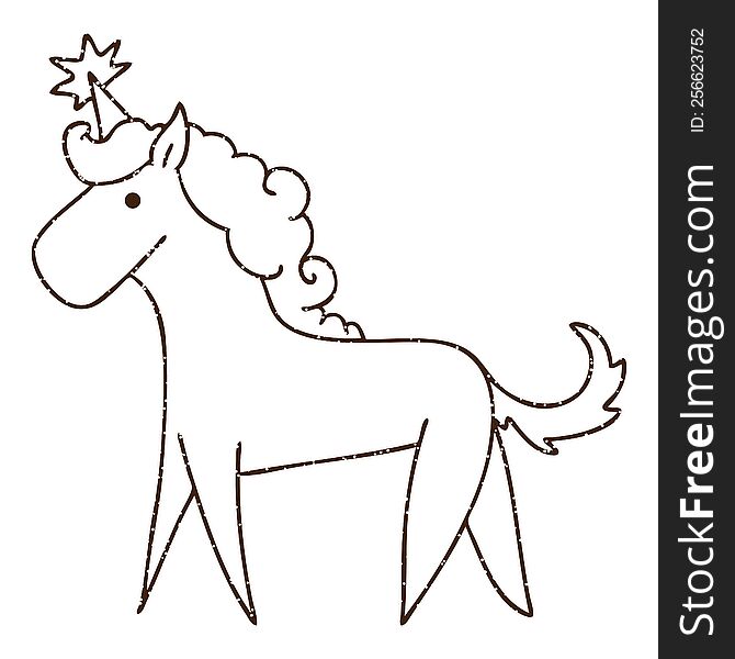 Unicorn Charcoal Drawing