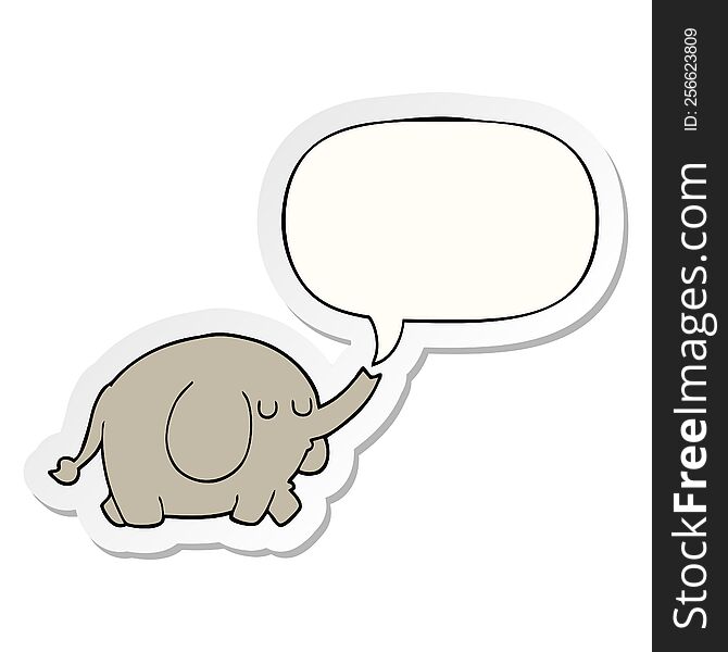 Cartoon Elephant And Speech Bubble Sticker