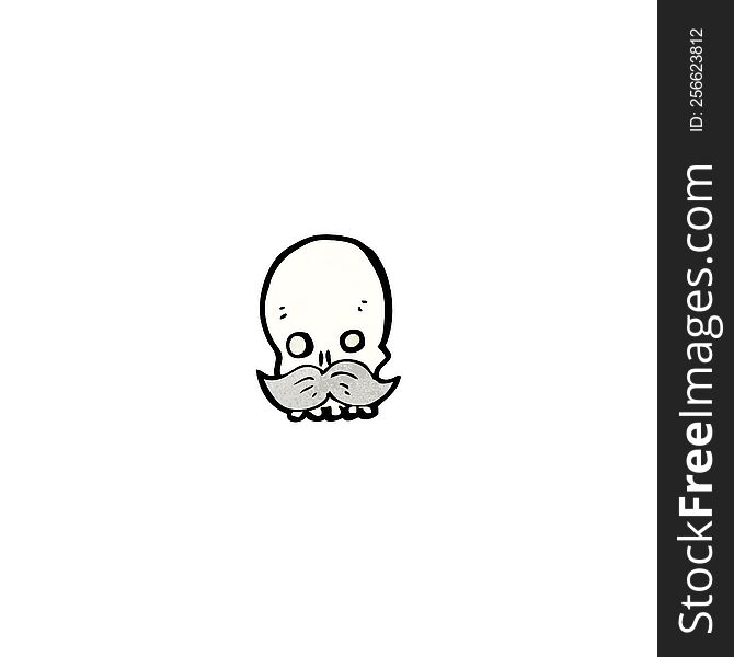 Cartoon Skull With Mustache