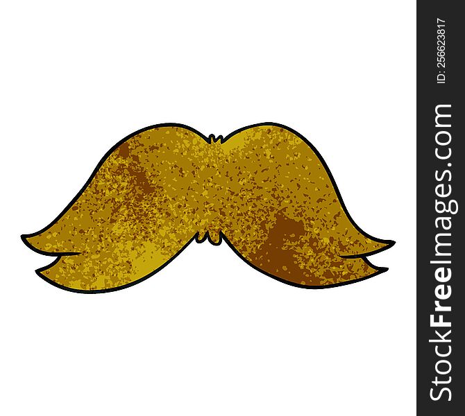 Textured Cartoon Doodle Of A Mans Moustache