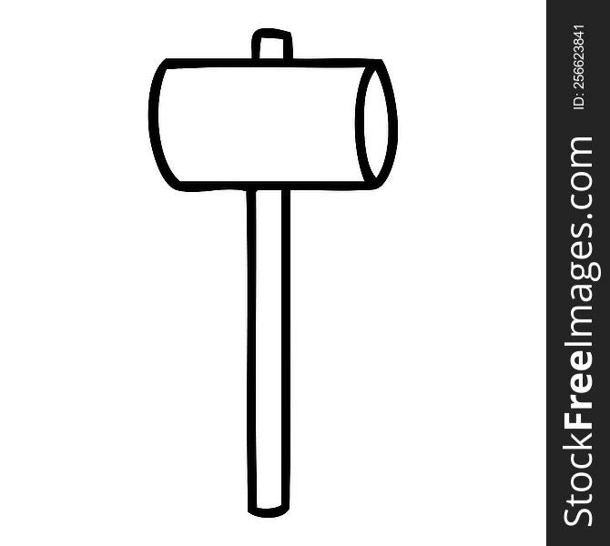 hand drawn line drawing doodle of a mallet