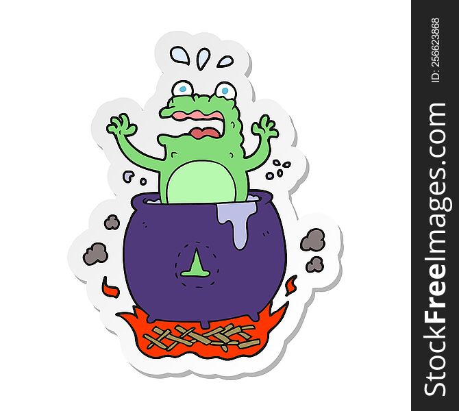 sticker of a cartoon funny halloween toad