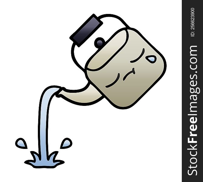 Gradient Shaded Cartoon Pouring Kettle