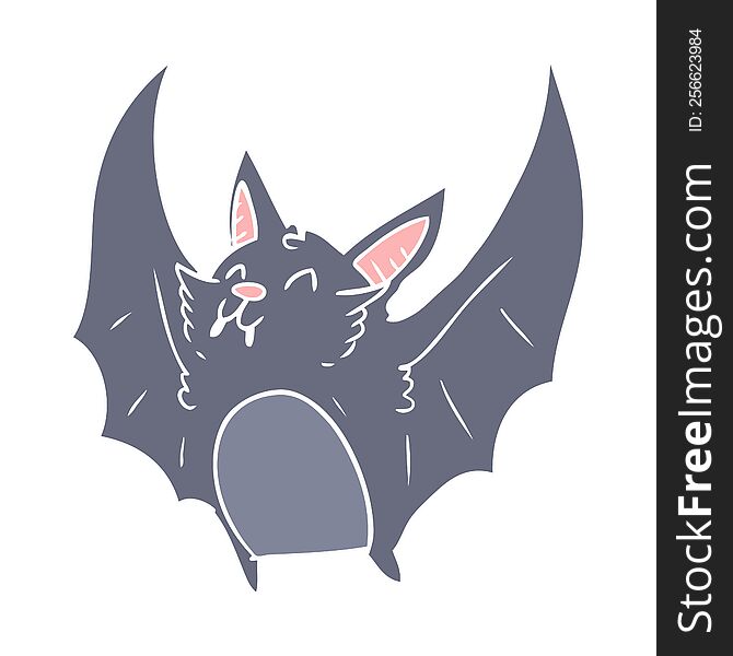 Flat Color Style Cartoon Vampire Halloween Bat