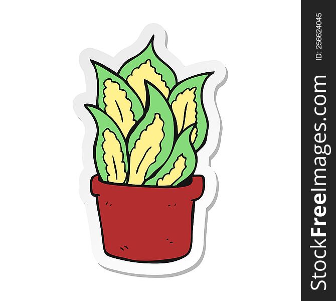 sticker of a cartoon house plant