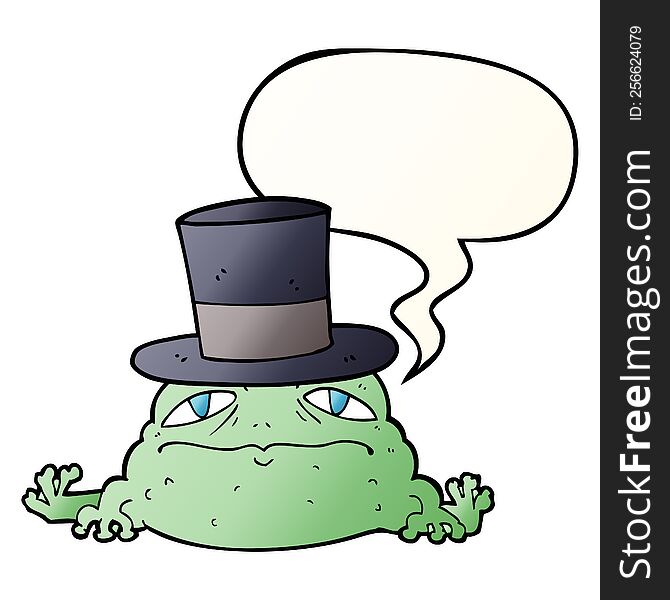 Cartoon Rich Toad And Speech Bubble In Smooth Gradient Style