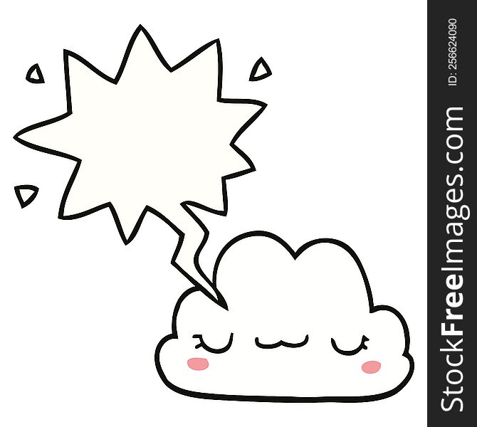 Cute Cartoon Cloud And Speech Bubble