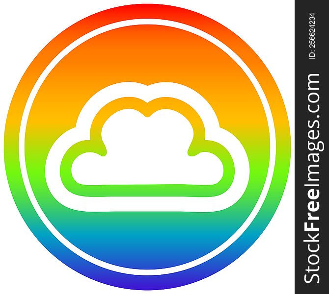 simple cloud circular icon with rainbow gradient finish. simple cloud circular icon with rainbow gradient finish
