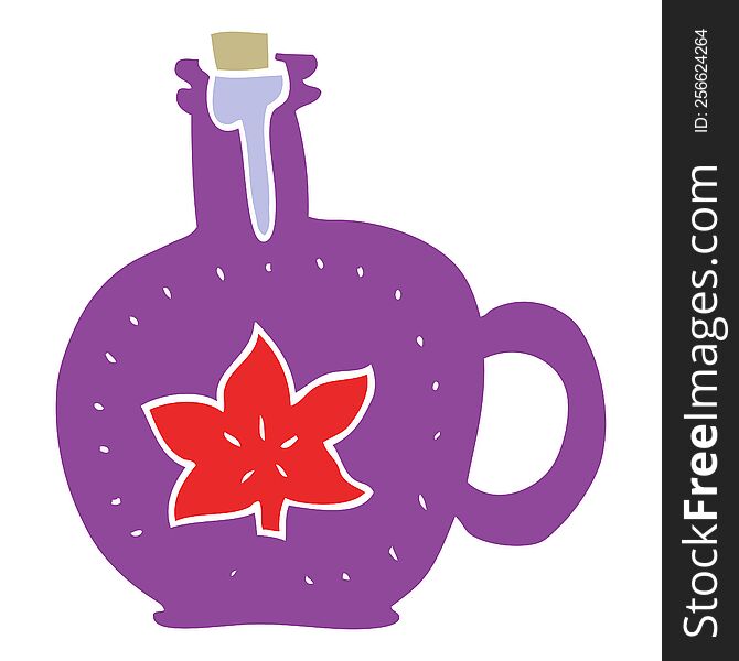 Flat Color Illustration Of A Cartoon Maple Syrup