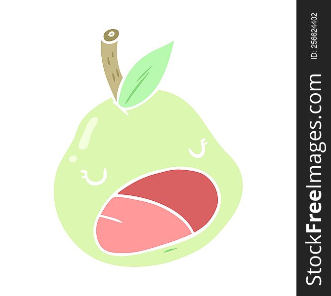 Cute Flat Color Style Cartoon Pear
