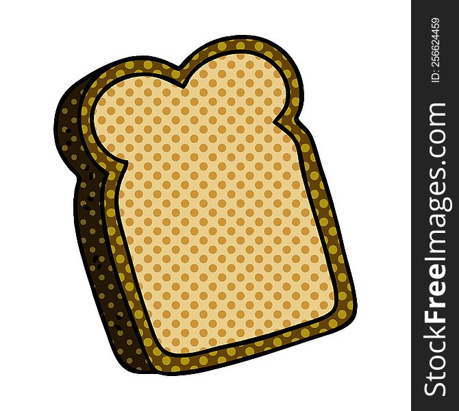 Quirky Comic Book Style Cartoon Slice Of Bread