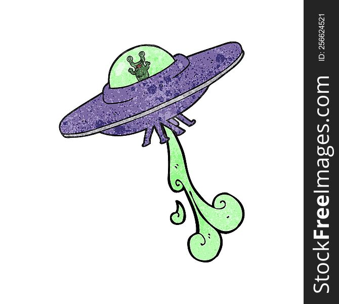 Textured Cartoon Alien Spaceship