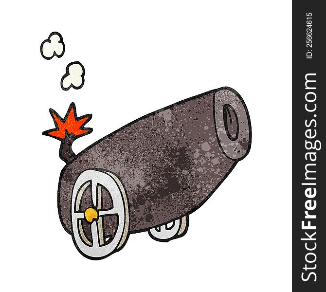 freehand textured cartoon cannon