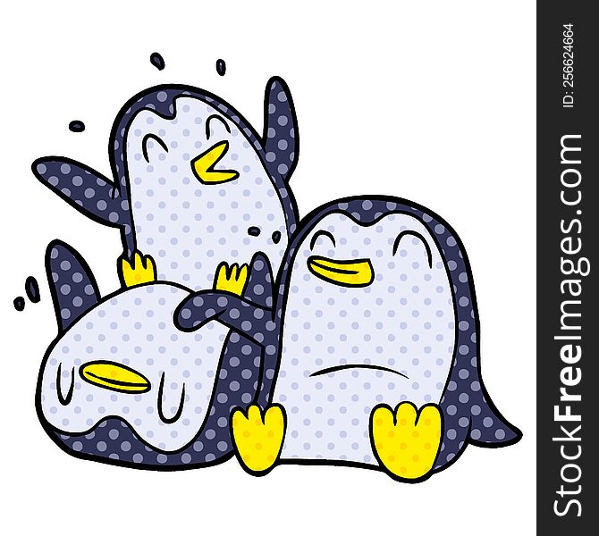 cartoon happy penguins. cartoon happy penguins