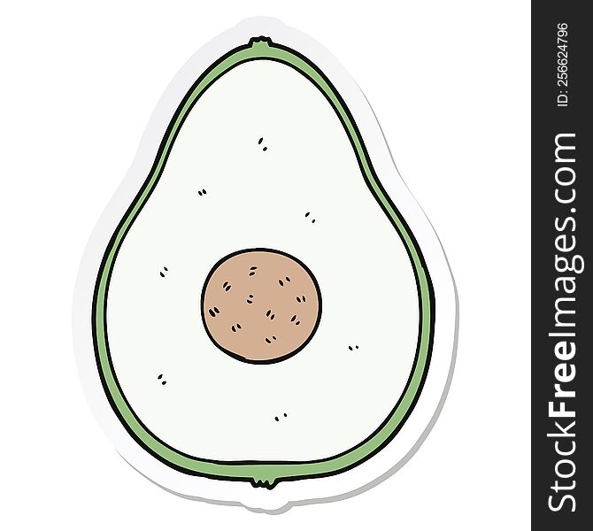 sticker of a cartoon avocado