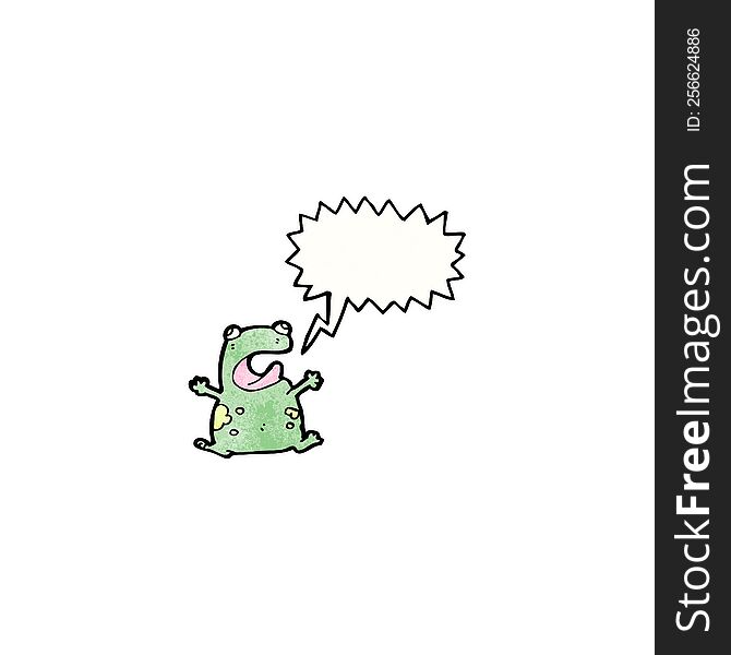 Frog With Speech Bubble Cartoon