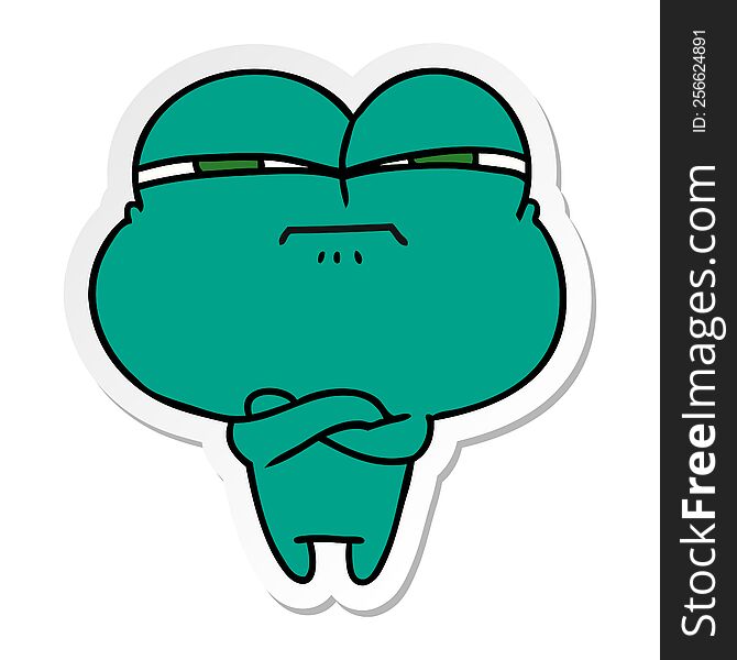 Sticker Cartoon Of Cute Kawaii Cross Frog