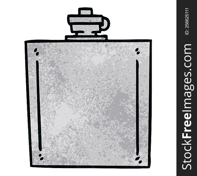 Quirky Hand Drawn Cartoon Hip Flask