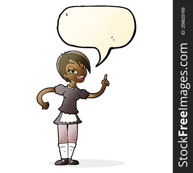 cartoon waitress taking order with speech bubble