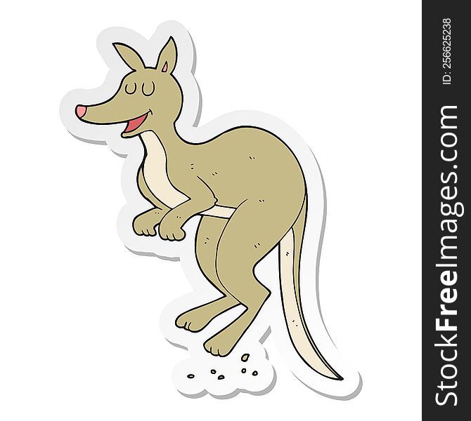 sticker of a cartoon kangaroo