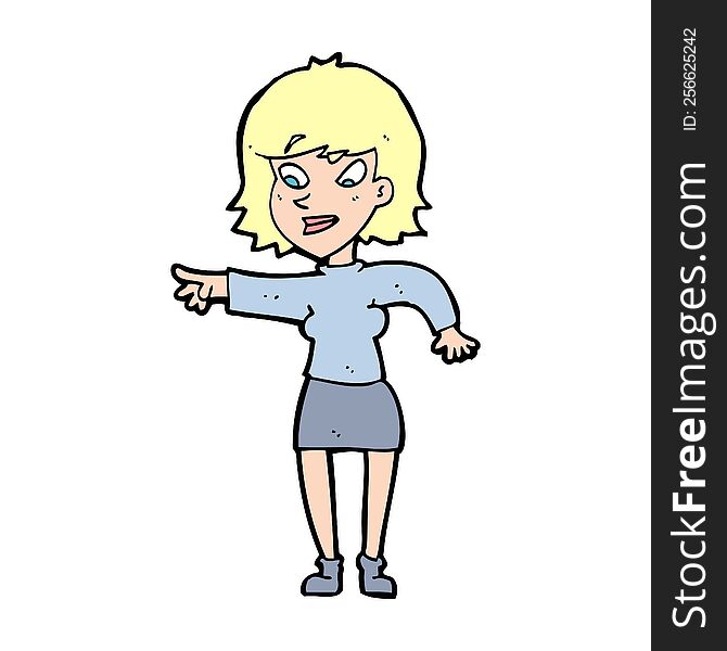 cartoon woman pointing