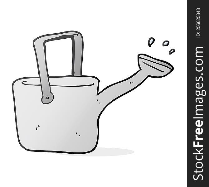 freehand drawn cartoon watering can