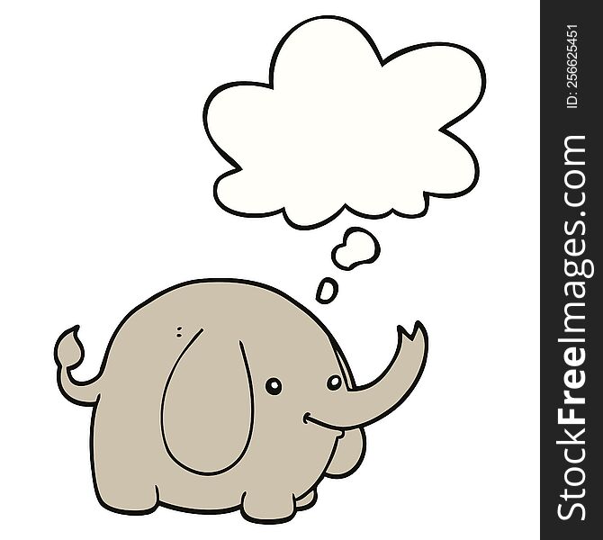 Cartoon Elephant And Thought Bubble