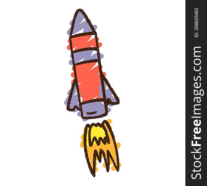 Rocket Chalk Drawing