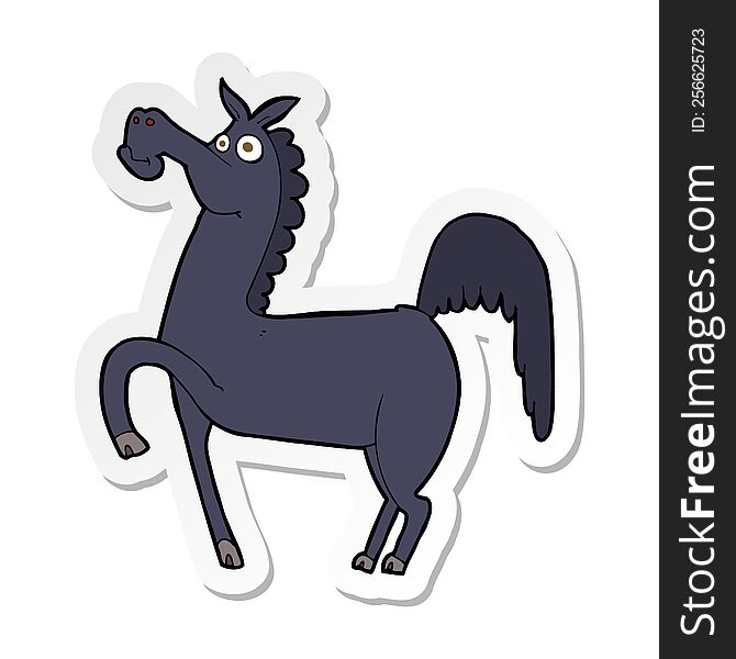 sticker of a funny cartoon horse