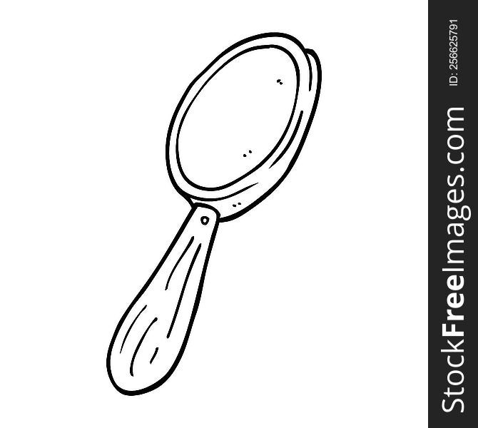 Line Drawing Cartoon Magnifying Glass