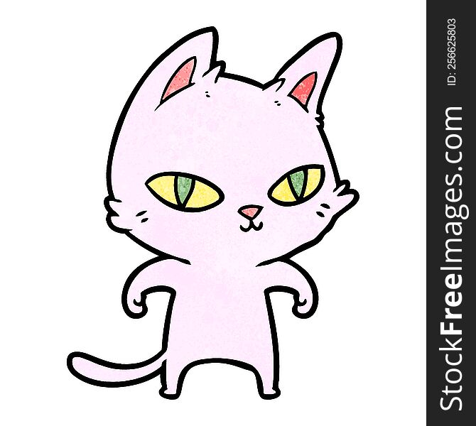 cartoon cat with bright eyes. cartoon cat with bright eyes