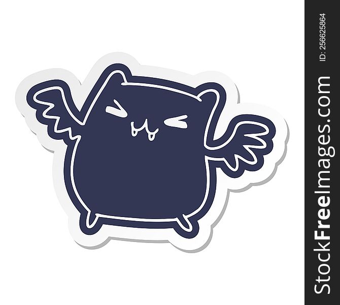 Cartoon Sticker Of A Kawaii Cute Bat