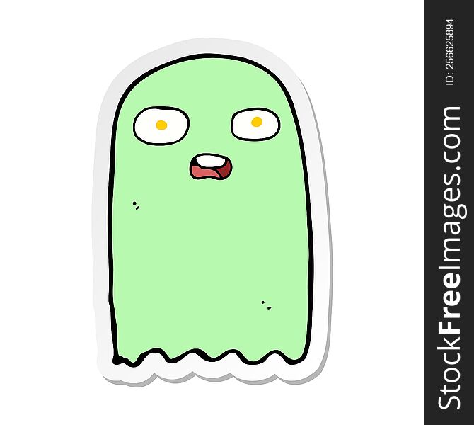 Sticker Of A Funny Cartoon Ghost