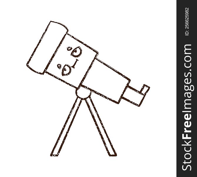 Telescope Charcoal Drawing