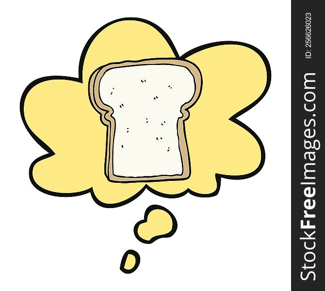 Cartoon Slice Of Bread And Thought Bubble
