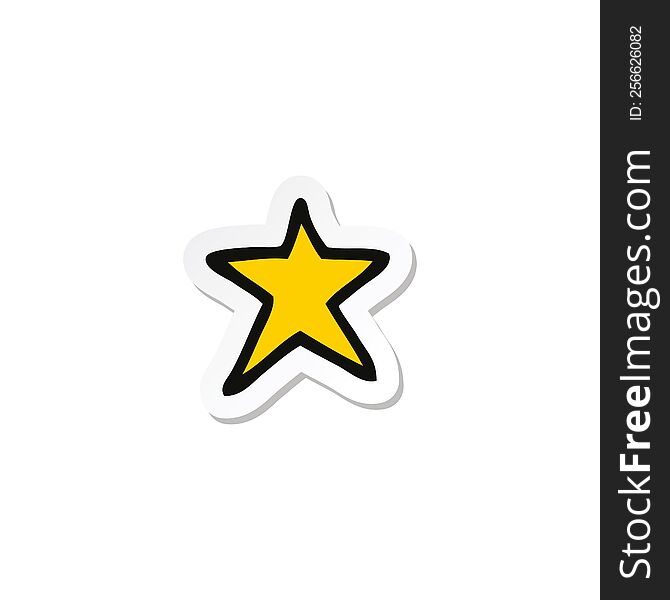 Sticker Of A Cartoon Star Symbol
