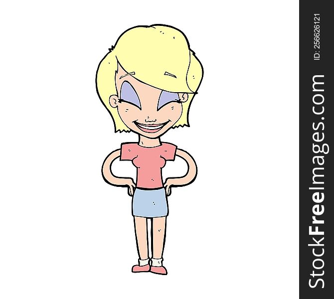 cartoon woman with hands on hips