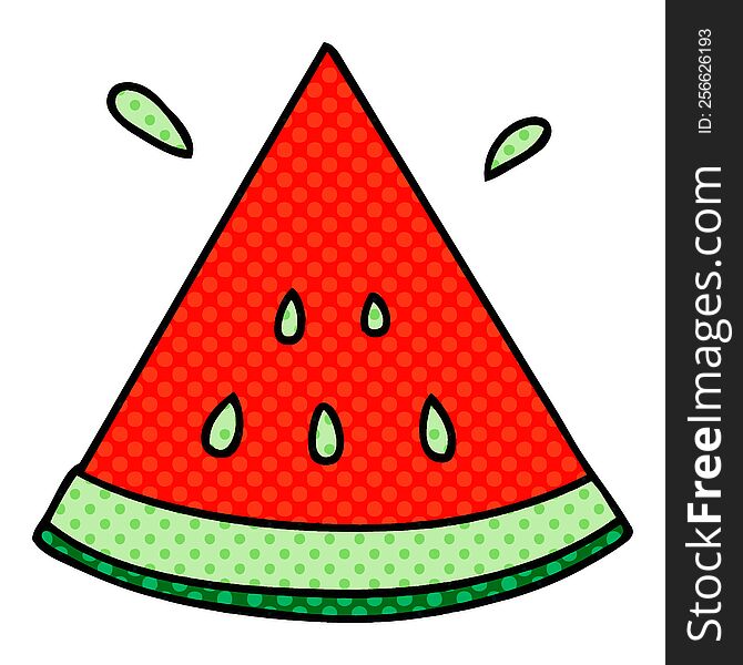 Quirky Comic Book Style Cartoon Watermelon