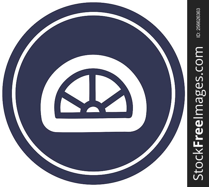 protractor math equipment circular icon symbol
